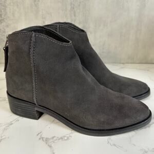 Dolce Vita Tucker Ankle Booties Dark Gray Womens Size 6.5 Suede Leather Mid Top